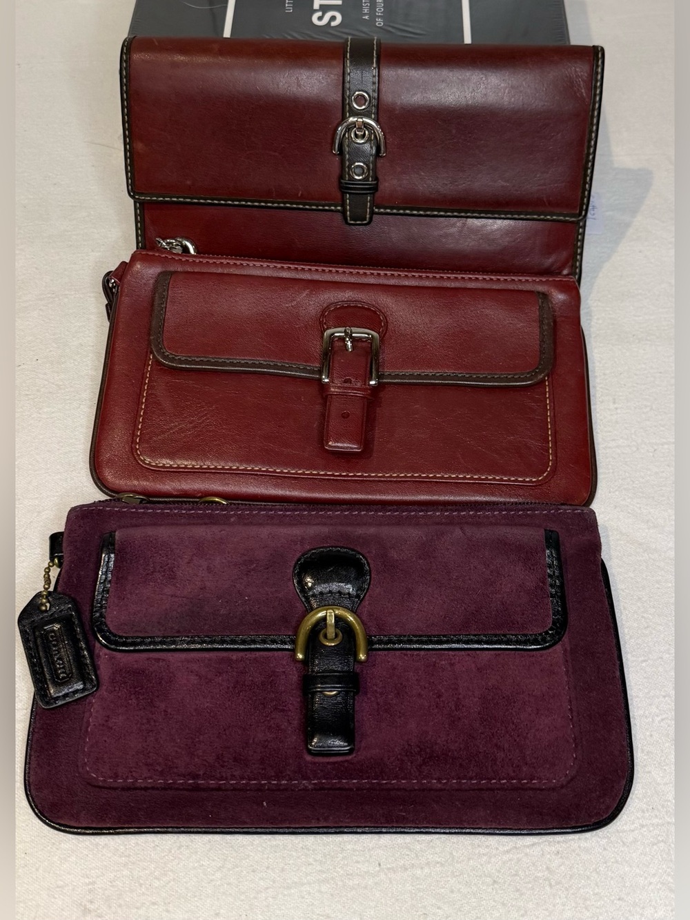 Coach Vintage Wallet Burgundy with Buckle 1990’s EUC
